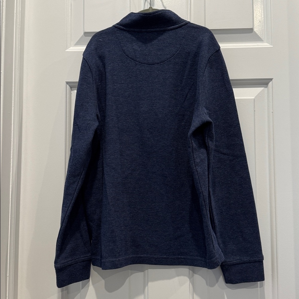 Vineyard Vines saltwater quarter 3/4 zip sweater boys size small 8-10 navy blue - Picture 7 of 8
